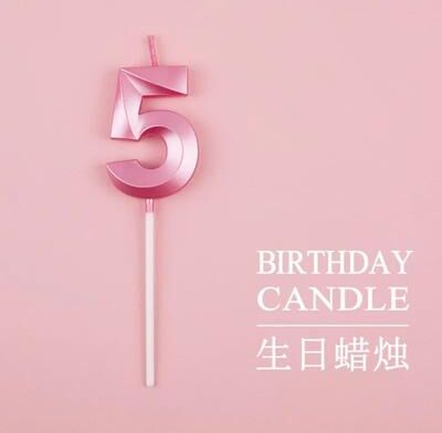 Uplift Treasures Gold Trim Pink Number Birthday Cake Candle a5