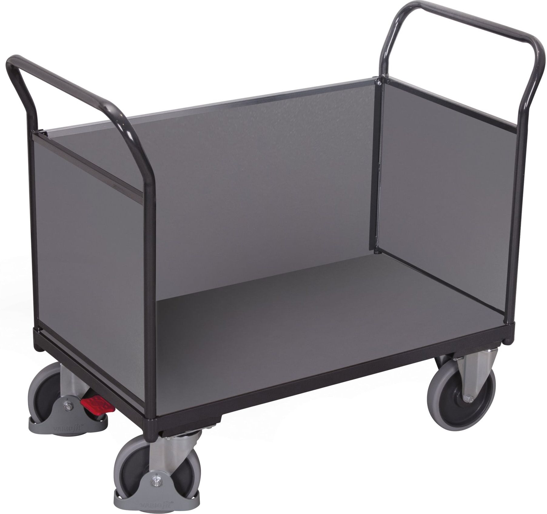 Variofit Dreiwandwagen RAL 7016 Holzoberfläche (sw-500.302/AG)