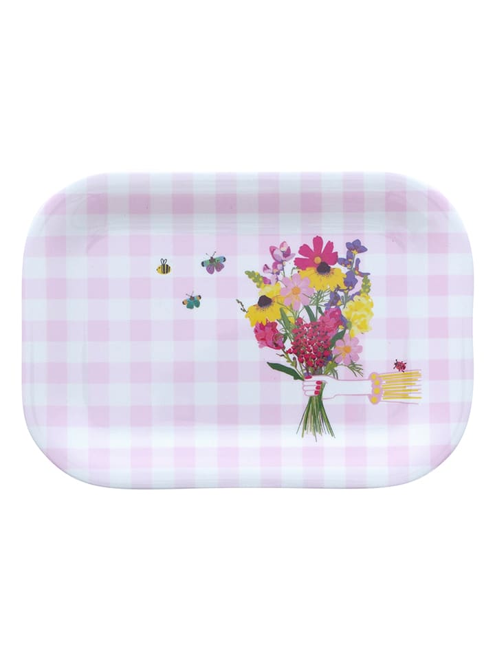 Overbeck and Friends Servierteller ''Viola'' in Weiß/ Rosa - (L)20,5 x (B)14,5 cm - onesize