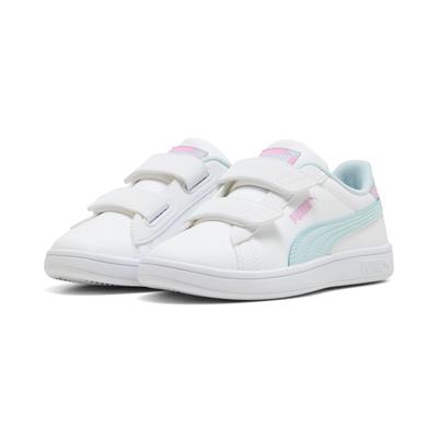 Sneaker PUMA "SMASH 30 FADED GLOW V PS", Mädchen, Gr. 30, puma weiß, aqua glow, Synthetik, Schuhe Sneaker