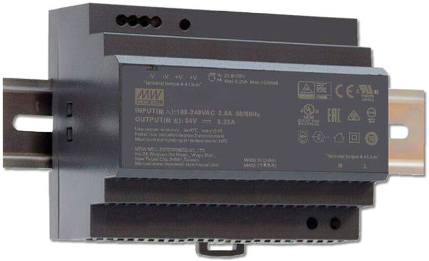 Isoled Led Hutschienen-Trafo Mw Hdr-150-24, 21.6~29v/dc, 0-150w