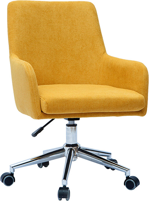Miliboo Design-Bürosessel senfgelb mit Samteffekt SHANA