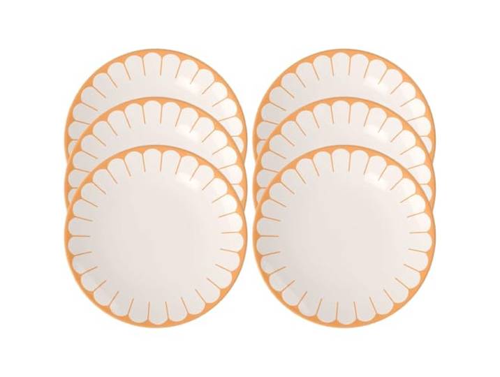 Villeroy & Boch - Fleur Soleil Speiseteller 6er Set, 27 cm, Porzellanteller für Hauptgerichte, Großer Teller, Stapelbare Essteller, Spülmaschinenfest & Mikrowellensicher, Premium Porzellan, Gelb