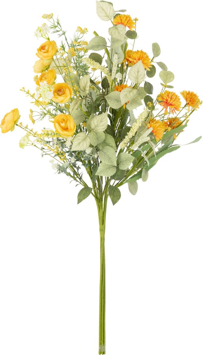 J-Line Kunstbloemen Boeket Mix Geel