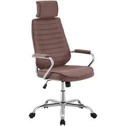 CLP Bürostuhl ergonomisch Rako, Schreibtischstuhl höhenverstellbar drehbar Stoffbezug, Rückenlehne mit Kopfstütze, Armlehnen gepolstert