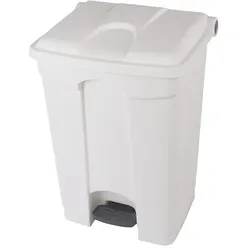 Treteimer Orgavente aus Kunststoff weiß 70 L Abfalleimer mit Pedal, HACCP-konform
