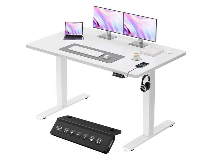 Bureau Assis Debout Électrique 120×60 Cm Bureau Électrique Avec Chargeur Usb Bureau Réglable En Hauteur