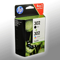 2 HP Tinten X4D37AE 302 Doppelpack KCMY