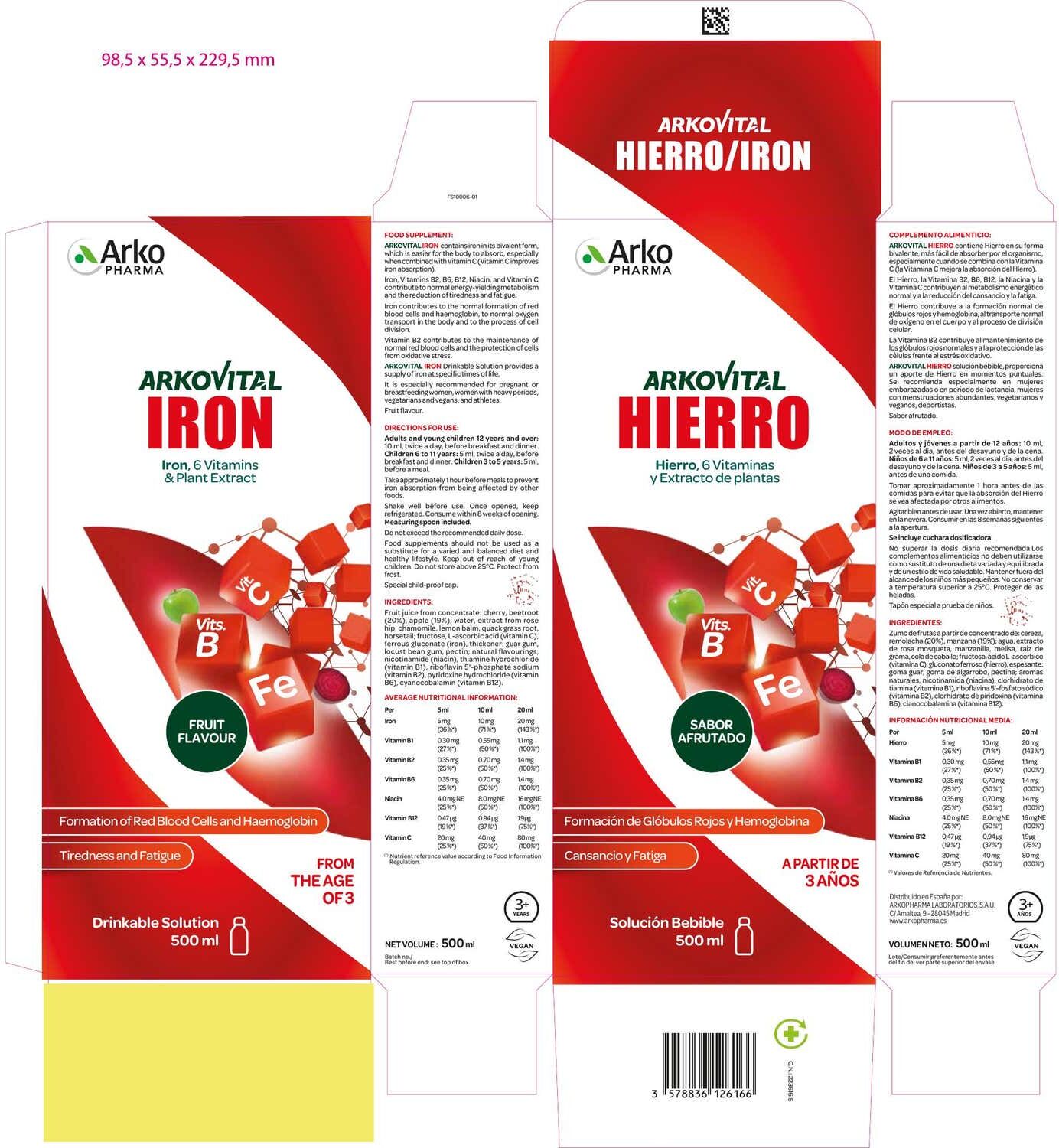 Arkopharma Arkovital Hierro 500 ml