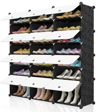 fastbuy Portable 42 Pair Shoe Rack Organizer Tower Shelf Storage Cabinet Stand Expandable for Heels, Boots, Slippers