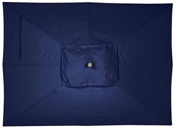Rectangular Patio Umbrella - Canvas Navy Sunbrella, Black - Ballard Designs