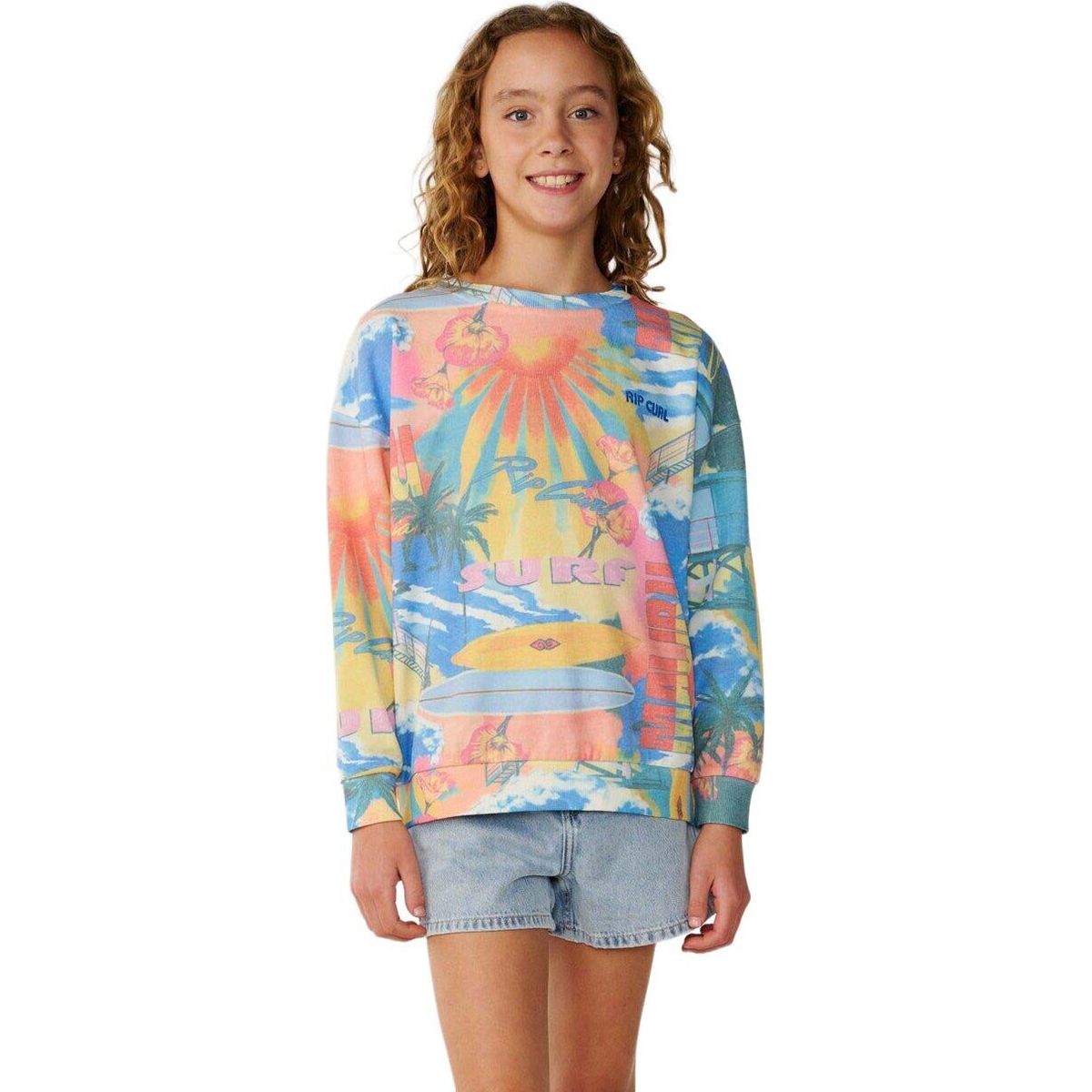RipCurl Surf Side Relaxed Crew-girl multico (3282) 14 03XGFL-3282-14