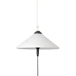 Faro Outdoor Pendelleuchte SAIGON OUT R55, E27, IP44, tragbar, Lochkappenschirm grau, weiß matt FAR-71584-01