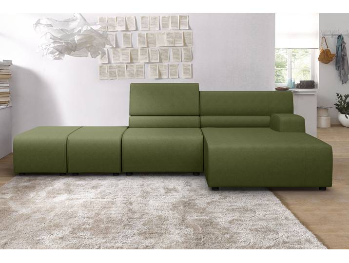 Ecksofa EGOITALIANO Babouche, Designsofa mit aussergewöhnlichem Sitzkomfort zum Wohlfühlen , grün (kiwi), B:384cm T:98cm, 100% Polyester. Wasserabweisende Mikrofaser., Sofas, Ecksofa