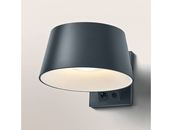 OSRAM Solar-Wandlampe ENDURA STYLE BRELLA, grau, Sensor IP54 dimmbar, alu / grau / zink, Kunststoff, Modern, Wandlampe