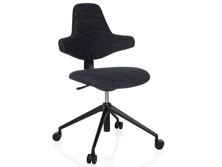 hjh OFFICE Design-Bürostuhl, ergonomisch geformt PALIANO Arbeitsstuhl mit Flexibler Kreuz-Rückenlehne und Sitzhöhenverstellung, Schwarz