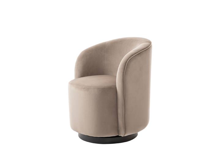 West End Esszimmerstuhl – Drehbar – Taupe – Basis Schwarz