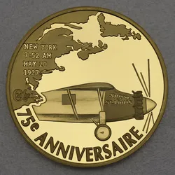 Goldmünze 100 Euro "Lindbergh" 2002 (Frankreich)