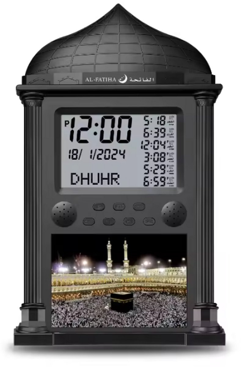 Rimmo Digitale LED Azan Wandklok met Gebedstijden en Athan Alarm - Islamitische Muurklok met Hijri Kalender