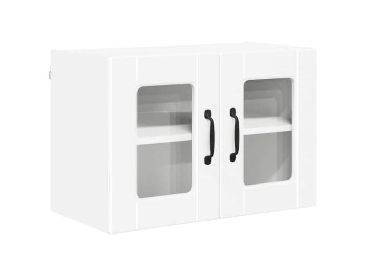 IBUQDDV Wandglas-Schrank Porto Weiß 60 x 31 x 40 cm Holzwerkstoff Wandmontage, Innenbereich, geräumige Fächer, Ablagen, Regalböden, moderne Küche