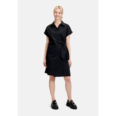 Wickelkleid CARTOON "Damen mit Taschen", Damen, Gr. 38, Normalgrößen, schwarz, Obermaterial: 71% Baumwolle, 25% Polyamid, 04% Elasthan, tailliert kurz, U-Boot-Ausschnitt, Kleider Wickelkleid, Form