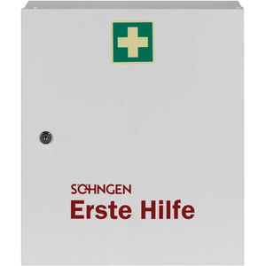 Söhngen Verbandschrank Paris 0501006, hängend, DIN 13169, für Betriebe, abschließbar, weiß, aus Stahl, 46 x 40 cm