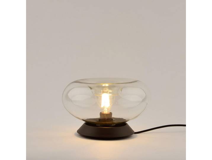 s.luce Tischlampe Cruet Klar Low (Flach), Glas, Oval,Oval, E27, 28x14x28 cm, Lampen & Leuchten, Innenbeleuchtung, Tischlampen