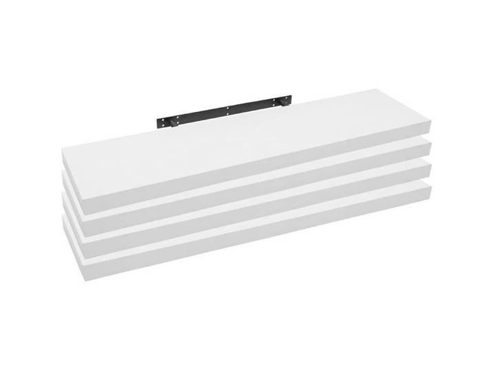 WOLTU Lot de 4 Étagère murale cube en bois MDF Étagère pour livres-CD-DVD Étagère à fixation invisible 110x22.9x3.8cm Blanc