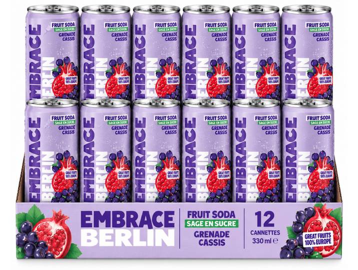 EMBRACE BERLIN Eau pétillante Grenadine-Cassis Pack 12x33cl
