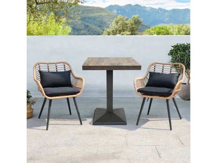 Table carrée - HOMEWELL - YIPEEMA - 60x60x75CM - Métal et MDF - Style européen