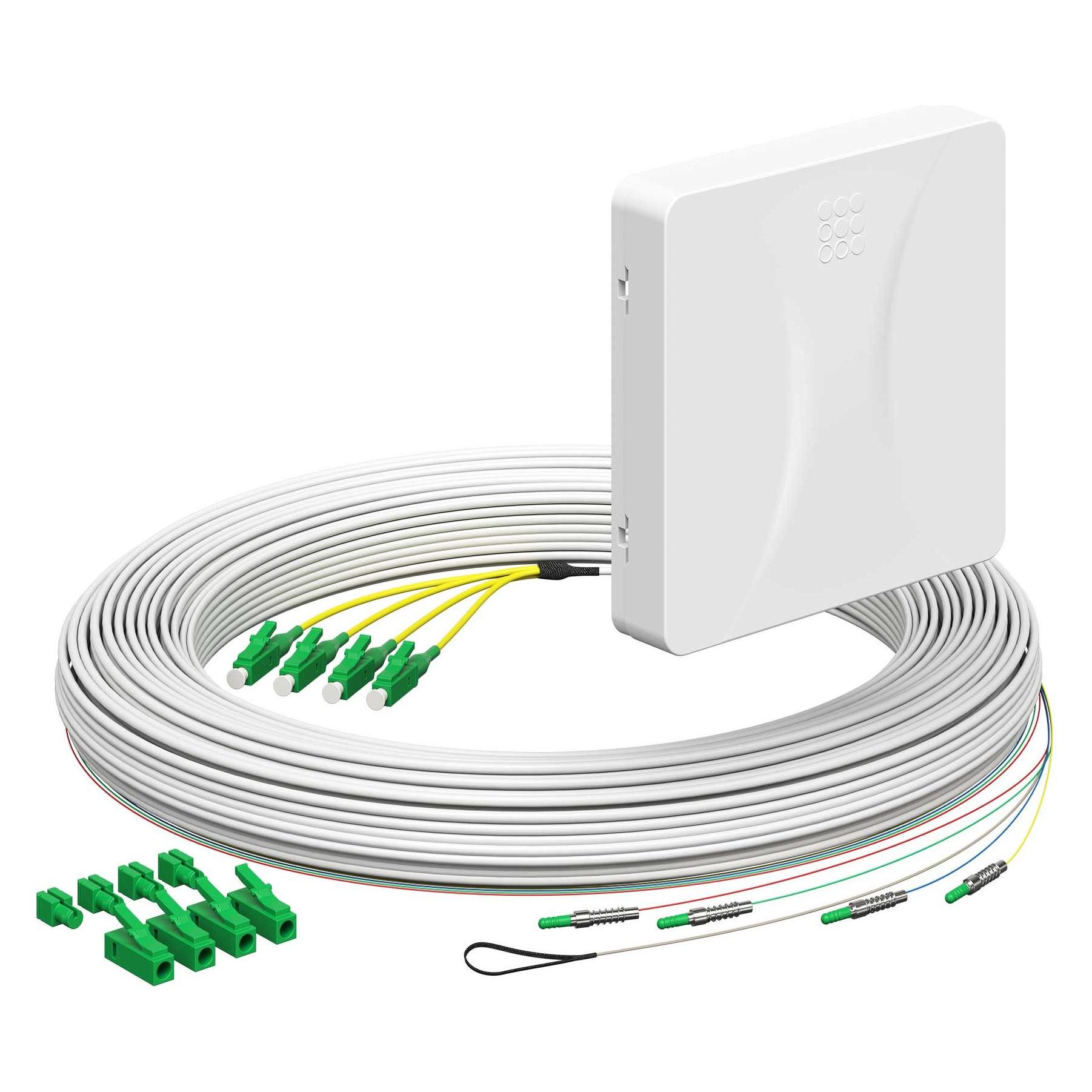 Kaiser KAI 4252043 Teilnehmeranschluss Gf-TA E3S Connect Aufputz 4xF LC/APC DX (Spleissbox) (4252043)