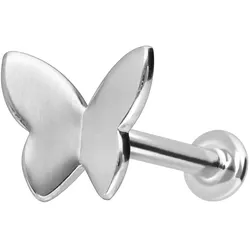 14 Karat Gold Labret mit Innengewinde SCHMETTERLING