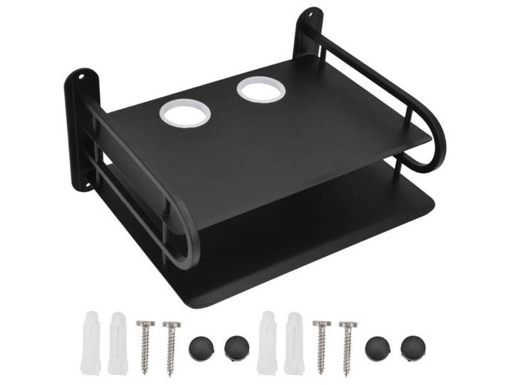 Garosa Étagère pour Routeur étagère TV Box 28 X 26 X 21 Cm étagère Murale étagère Murale Flottante pour Routeur Modem DVD Pr