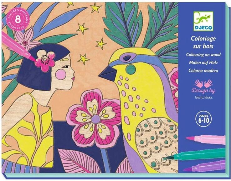 Coloriage sur bois : Sweet girls - Djeco