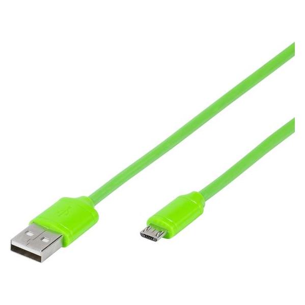 Vivanco USB-Kabel USB 2.0 USB-A Stecker, USB-Micro-B Stecker 1.00 m Grün Rund 35 (1 m, USB 2.0) (35818)