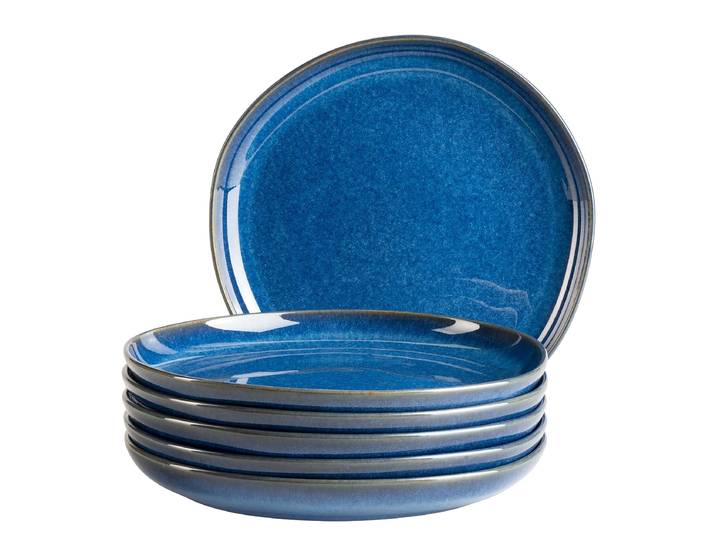 Dessertteller Cordelia 6er-Set 25 x 16 x 25cm Blau/Beige
