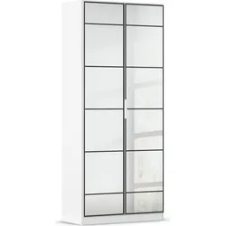 Rauch Möbel rauch Acero Garderobenschrank 2-türig, mit Grauspiegel, Farbe Weiß Breite 91 cm