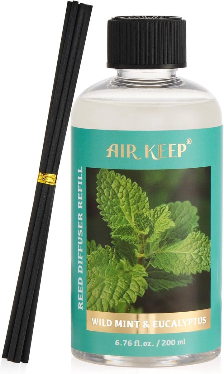 Airkeep Geurstokjes Navulling Wild Mint & Eucalyptus 200ml