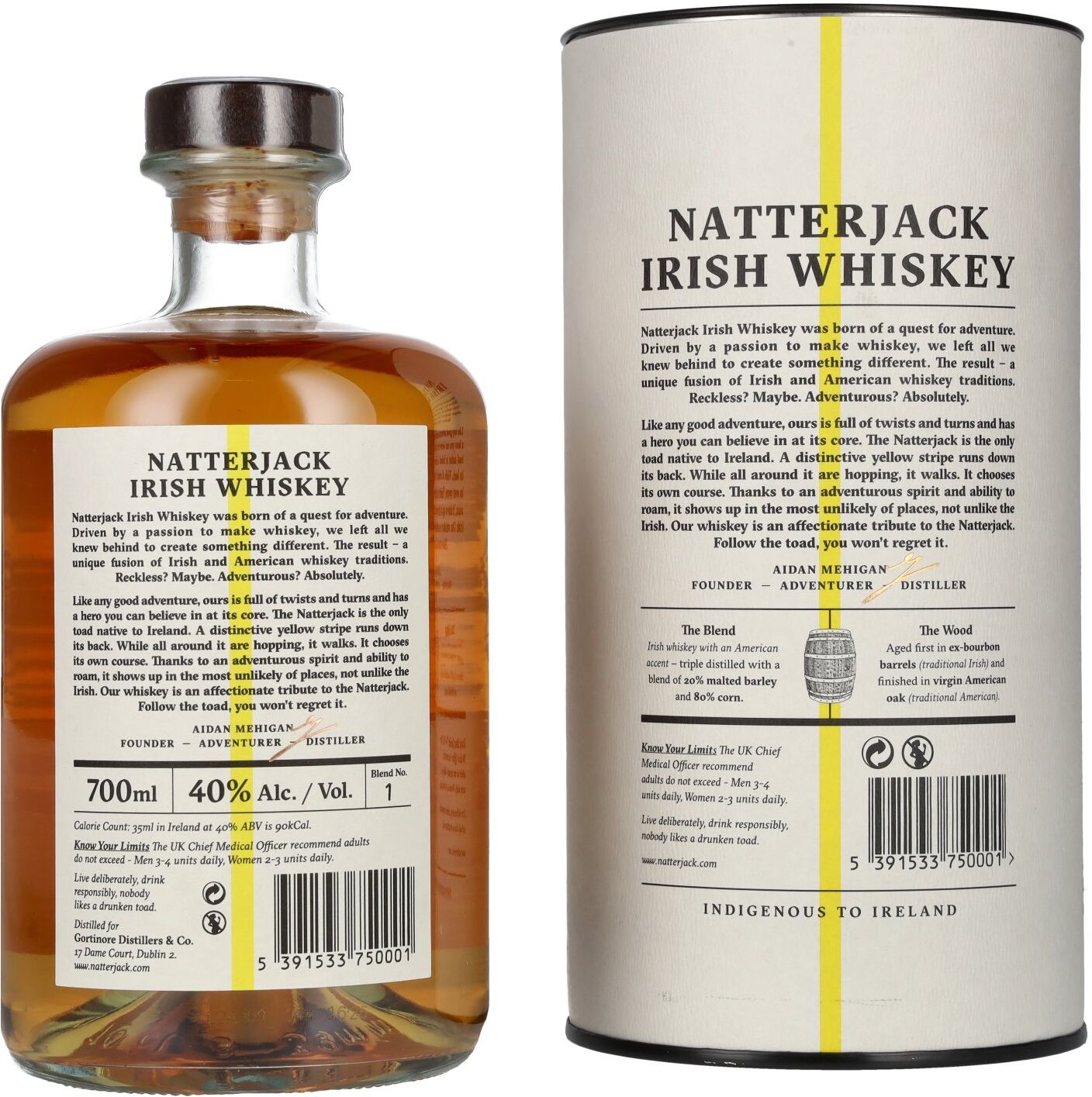 Natterjack Whiskey Natterjack Irish Whiskey 40% Vol. 0,7l in Geschenkbox