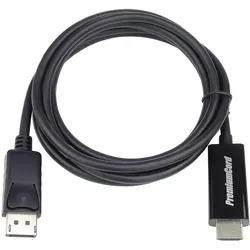PremiumCord kportadk01-05 DisplayPort HDMI Black (5 m), Videokabel, Schwarz