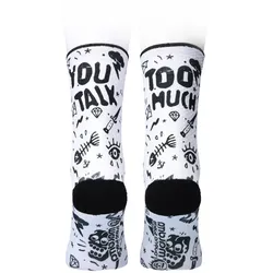 MALDITA BUENA SUERTE Socken You talk too much | weiß M | 39-40