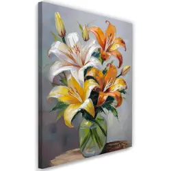 WANDBILD lilien blumen in einer vase gemalt