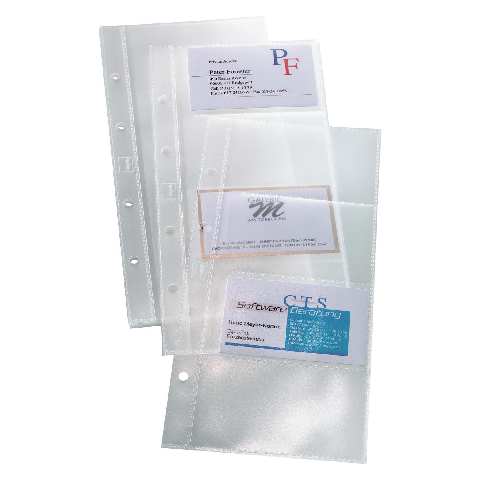 Sigel Hüllen für Visitenkarten-Ringbücher (A8) (VZ350)