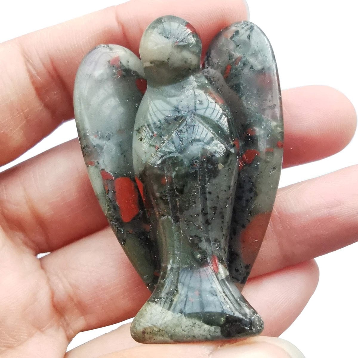 Solidchoice Handgegraveerd Engel Beeldje van Bloedsteen, 5 cm