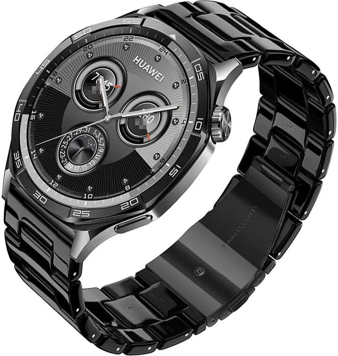 INF Resin- und Edelstahl-Uhrenarmband kompatibel mit Huawei GT5 Pro - Schwarz 22 mm