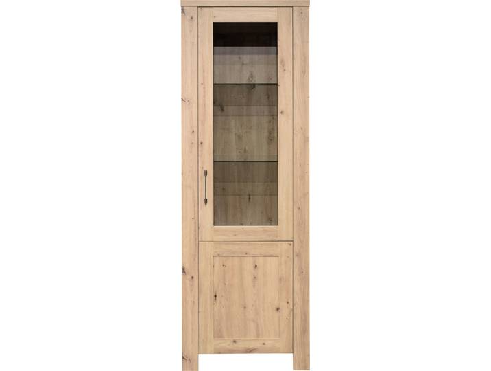 Vitrine MÄUSBACHER, braun (natur), B:66cm H:188cm T:42cm, Holzwerkstoff, Schränke, Vitrine