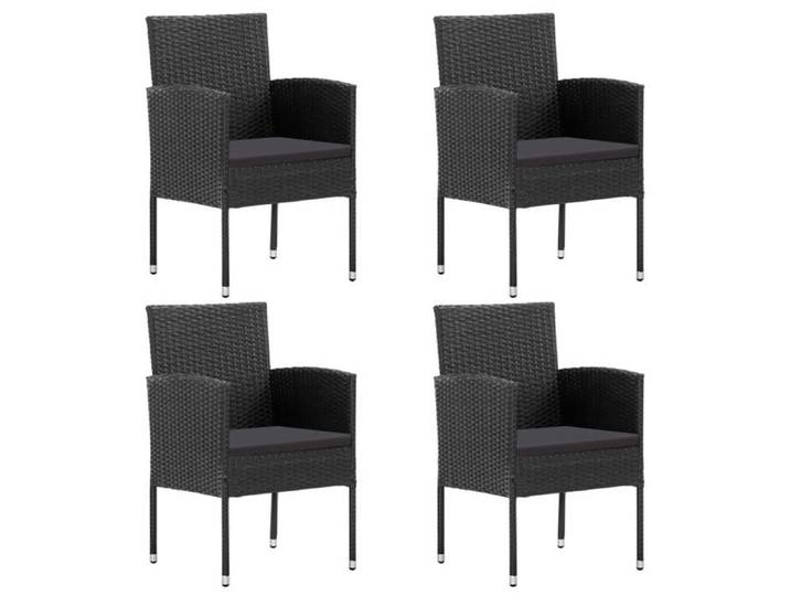 Chaises de jardin coussins noir lot de 4 noir résine tressée siège de jardin chaise de balcon chaise à dîner de 318709