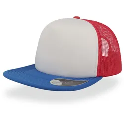 Atlantis Unisex 5-Panel Mesh Kappe mit flachem Schild Netz Cap SN90 white/red/royal one size