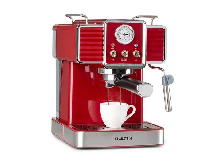 Klarstein Espressomaschine, 1.5l Kaffeekanne, Gemahlener Kaffee & Pads: 2-in-1-Nutzung