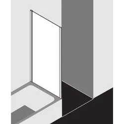 Kermi Liga Seitenwand verkürzt LITVD090161AK 90x160cm, silber mattglanz, ESG klar, auf Badewanne